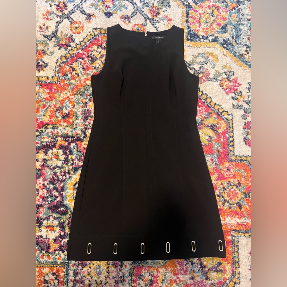 White House/BlackMarket Black Dress with Metal Cutouts.     Size 6